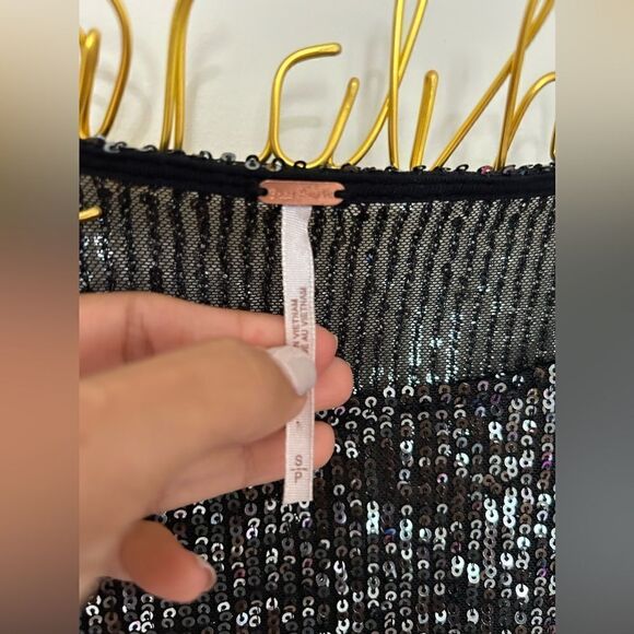 Free People Womens Giselle Sequined One Shoulder Mini Dress - Picture 6 of 11